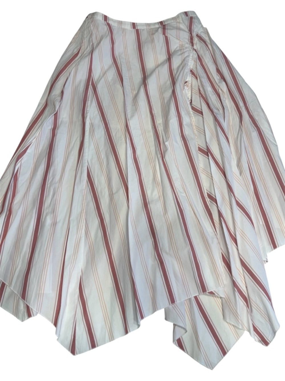 Free People White Skirt with Rust and Tan Stripes Size 8